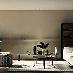 Papier peint Peinture d'un lac