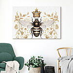 Tableaux Abeille avec une couronne sur la tête