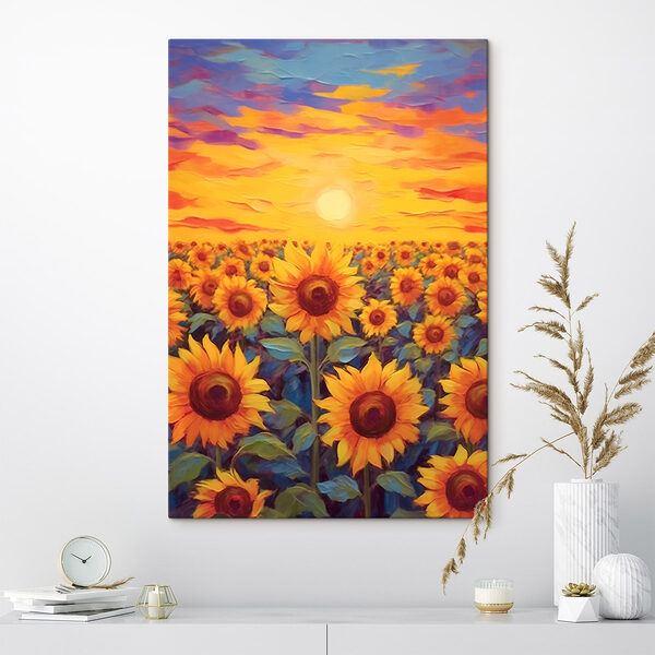 Peinture de tournesols dans un champ Tableaux Peinture de tournesols dans un champ