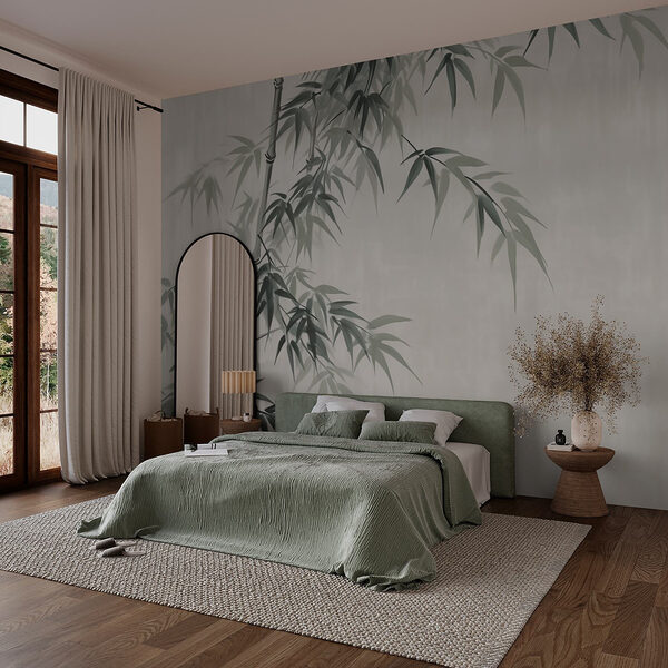 Bambou avec des feuilles Papier peint Bambou avec des feuilles