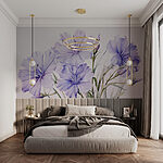 Papier peint Peinture de fleurs violettes
