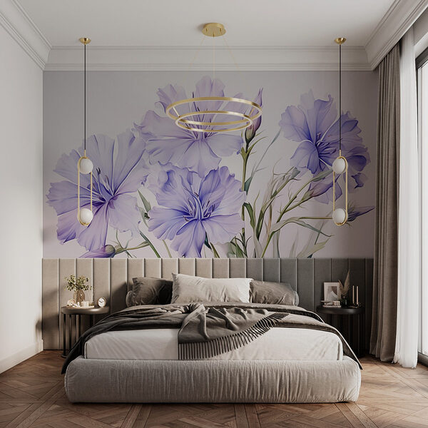 Peinture de fleurs violettes Papier peint Peinture de fleurs violettes