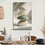 Tableaux Pile de rochers sur une surface blanche