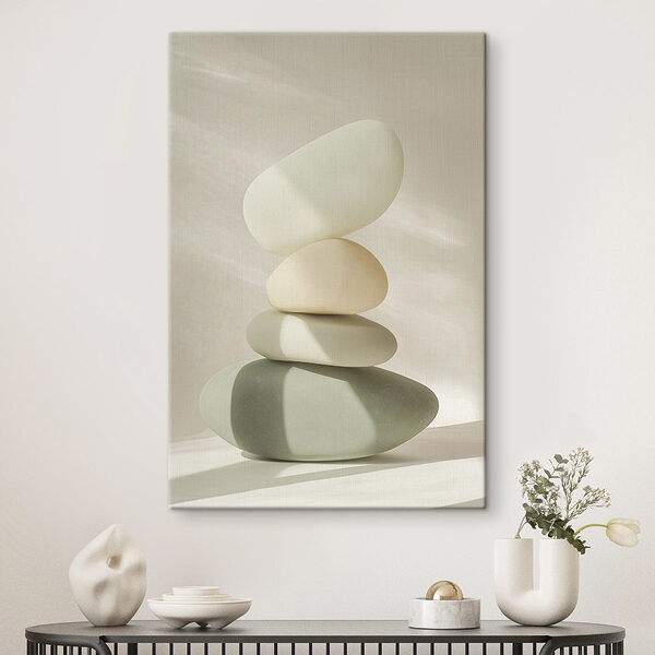 Tableaux Pile de pierres sur une table