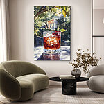 Tableaux Verre de glace et cerises