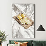 Tableaux Citrons et tranches sur une planche en bois