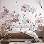 Papier peint Peinture de fleurs roses