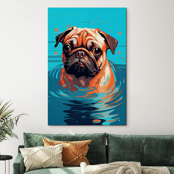 Chien dans l'eau avec des bulles Tableaux Chien dans l'eau avec des bulles