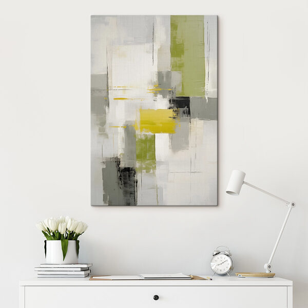 Peinture d'un art gris et jaune Tableaux Peinture d'un art gris et jaune