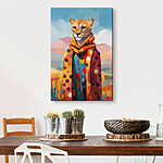 Tableaux Guépard portant une écharpe