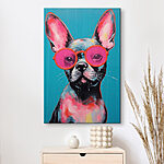 Tableaux Peinture d'un chien portant des lunettes de soleil roses