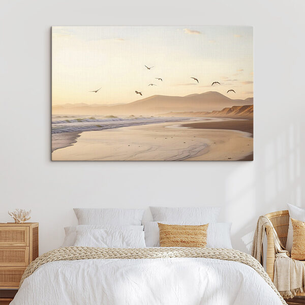 Oiseaux volant au-dessus d'une plage Tableaux Oiseaux volant au-dessus d'une plage