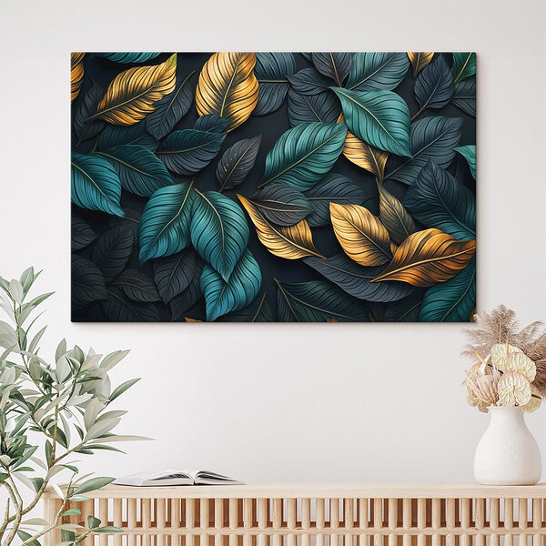 Feuilles vibrantes aux teintes variées Tableaux Feuilles vibrantes aux teintes variées