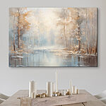 Tableaux Eau avec arbres et feuilles