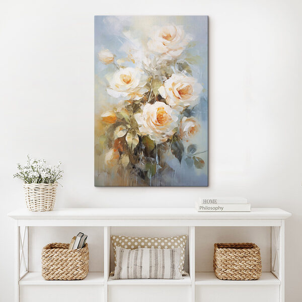 Peinture de roses blanches Tableaux Peinture de roses blanches