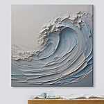 Tableaux Vague blanche et bleue