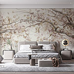 Papier peint Branche d'arbre avec feuilles