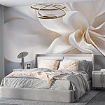 Papier peint Fleur en tissu blanc