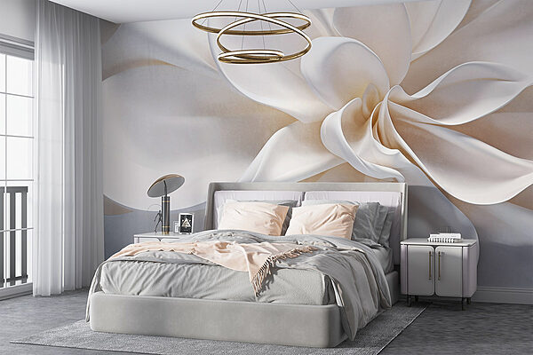 Fleur en tissu blanc Papier peint Fleur en tissu blanc