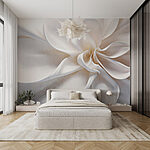 Papier peint Fleur en tissu blanc