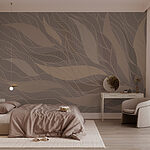 Papier peint Motif marron et blanc