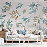 Papier peint Motif de feuilles et de branches