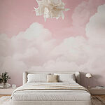 Papier peint Ciel rose avec nuages