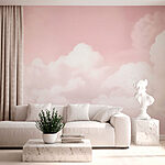Papier peint Ciel rose avec nuages