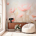 Papier peint Peinture de fleurs roses