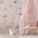 Papier peint Peinture de fleurs roses