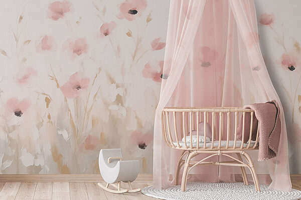 Peinture de fleurs roses Papier peint Peinture de fleurs roses
