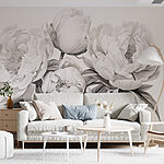 Papier peint Dessin de fleurs sur fond blanc