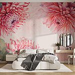 Papier peint Des fleurs vibrantes dans des tons pastels.