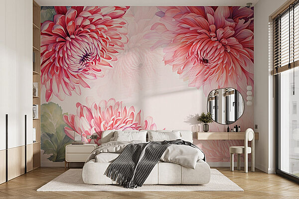 Des fleurs vibrantes dans des tons pastels Papier peint Des fleurs vibrantes dans des tons pastels