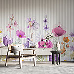 Papier peint Fleurs colorées dans un jardin serein