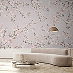 Papier peint Motif de fleurs sur fond blanc