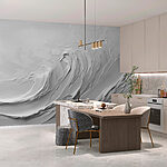 Papier peint Mur blanc avec des vagues blanches