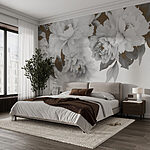 Papier peint Groupe de fleurs blanches