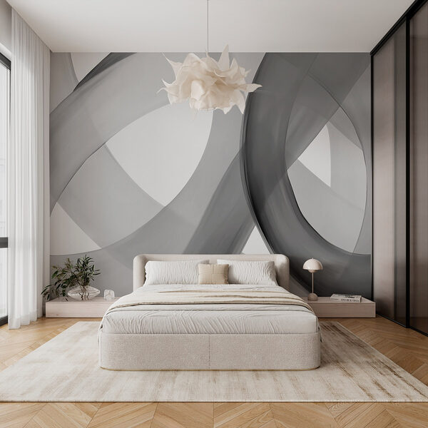 Tourbillons gris et blancs Papier peint Tourbillons gris et blancs