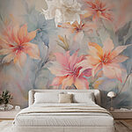 Papier peint Peinture de fleurs sur une surface