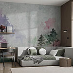 Papier peint Peinture d'arbres et de plantes