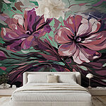 Papier peint Peinture de fleurs sur une surface