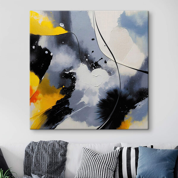 Peinture de couleurs noire, jaune et blanche Tableaux Peinture de couleurs noire, jaune et blanche