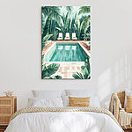 Tableaux Piscine entourée de plantes