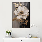 Tableaux Fleur blanche élégante sur fond sombre