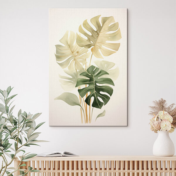 Groupe de feuilles sur fond blanc Tableaux Groupe de feuilles sur fond blanc