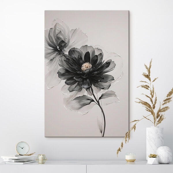 Fleur noire et blanche Tableaux Fleur noire et blanche