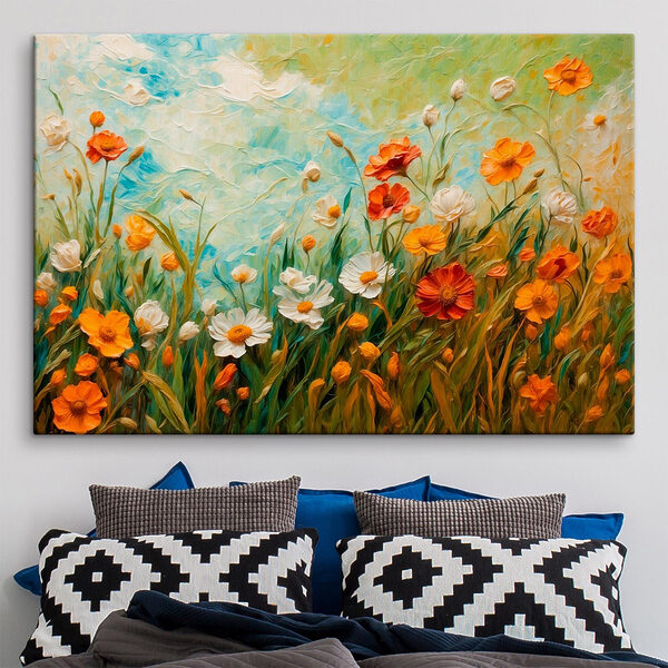 Peinture de fleurs dans un champ Tableaux Peinture de fleurs dans un champ