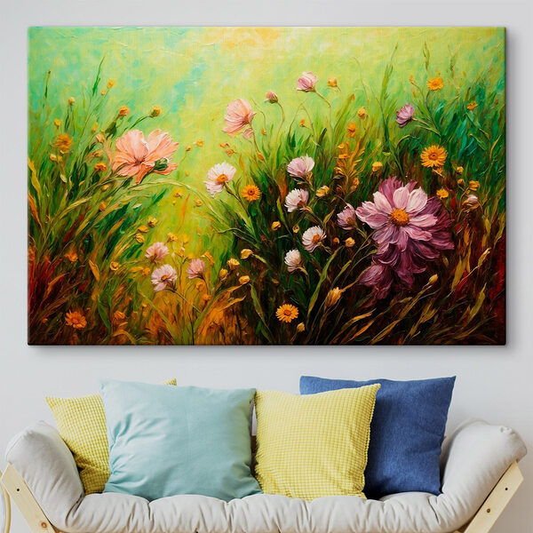 Peinture de fleurs dans un champ Tableaux Peinture de fleurs dans un champ
