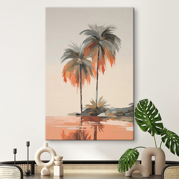 Peinture de palmiers sur une plage Tableaux Peinture de palmiers sur une plage